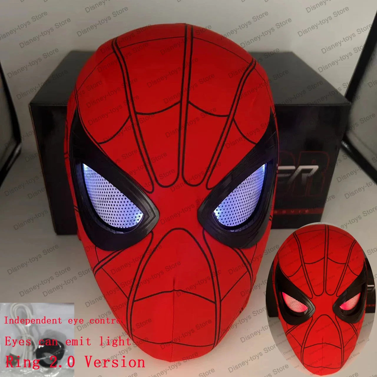 Mascara Spiderman Headgear Mask Cosplay Moving Eyes Mask Spider Man 1:1 Elastic Toys Adults Kids Gift 