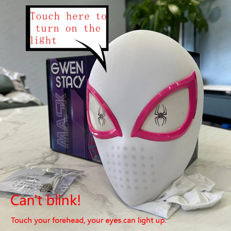 Mascara Spiderman Headgear Mask Cosplay Moving Eyes Mask Spider Man 1:1 Elastic Toys Adults Kids Gift 
