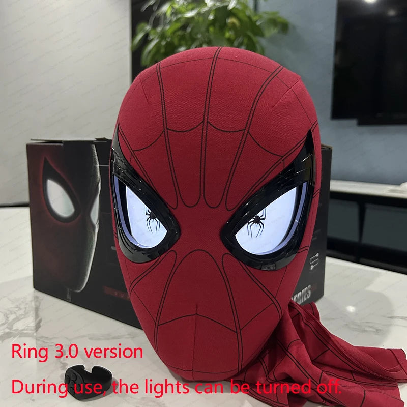 Mascara Spiderman Headgear Mask Cosplay Moving Eyes Mask Spider Man 1:1 Elastic Toys Adults Kids Gift 