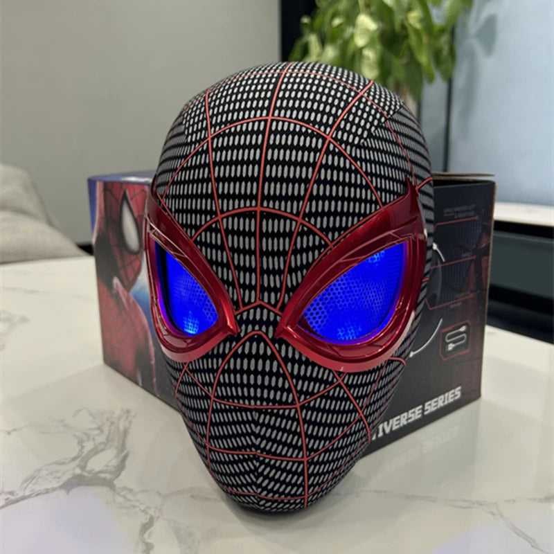 Mascara Spiderman Headgear Mask Cosplay Moving Eyes Mask Spider Man 1:1 Elastic Toys Adults Kids Gift 