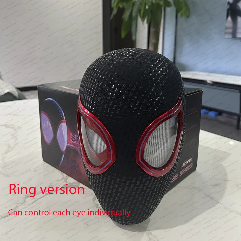 Mascara Spiderman Headgear Mask Cosplay Moving Eyes Mask Spider Man 1:1 Elastic Toys Adults Kids Gift 