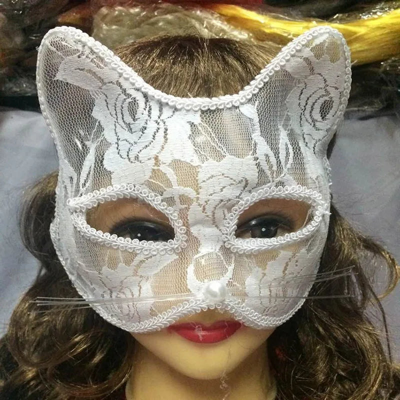 Halloween Cosplay Fox Mask Lace Sexy Eye Mask Animal Mask Half Face Erotic Lace Cat Mask Women Sexy Toys for Couple Eyes Mask