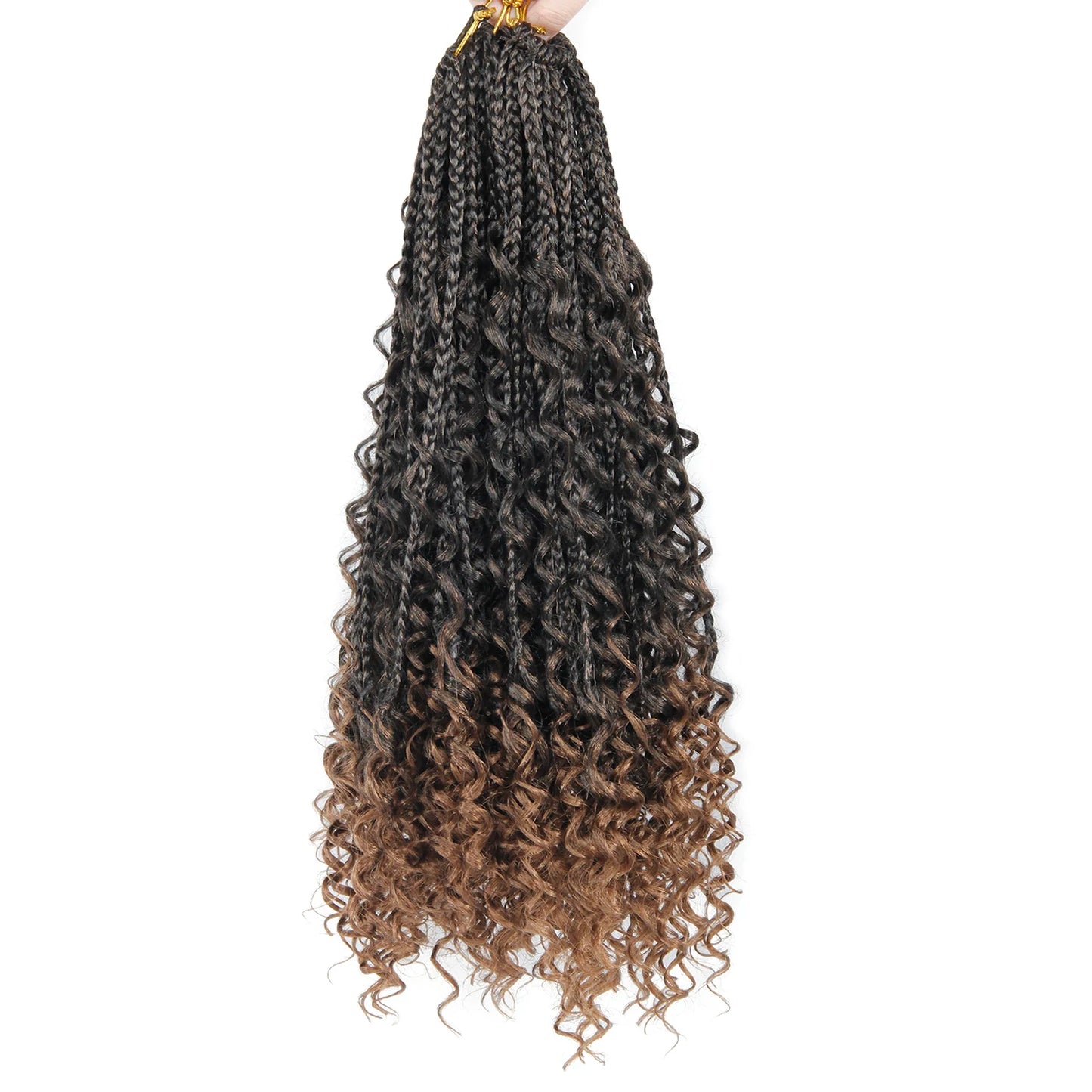 Goddess Box Braids Crochet Hair with Curly End Bohemian Box Braiding Hair Extensions 14 22 Inches Ombre Braiding Hair