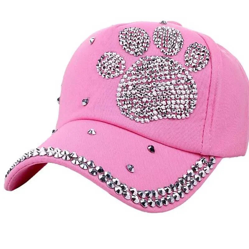 Footprints Printed Luxury Woman Caps Y2K Leisure Hip-Pop Rhinestone Hat Fashion Parent-Child Baseball Cap Outdoor Sports Cap