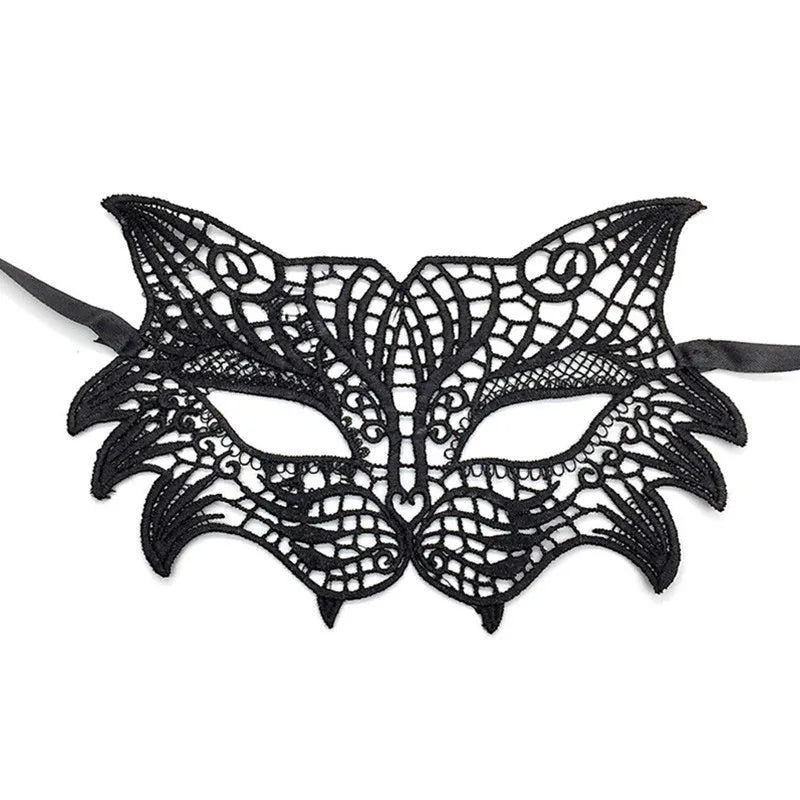 Halloween Cosplay Fox Mask Lace Sexy Eye Mask Animal Mask Half Face Erotic Lace Cat Mask Women Sexy Toys for Couple Eyes Mask