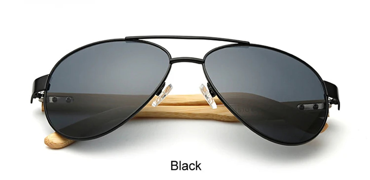 Vintage Pilot Wood Sunglasses Men Women UV400 Gradient Sun Glasses Driver Sport Eyewear Original Bamboo Sunglass K1510