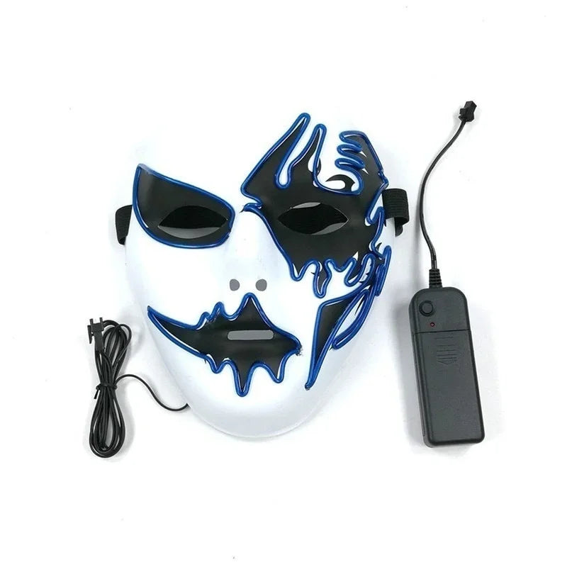 Halloween Scary Cosplay Masquerade Dancing Party Luminous Mask LED Light Ghost Mask EL Mask Tokyo Ghoul Mask