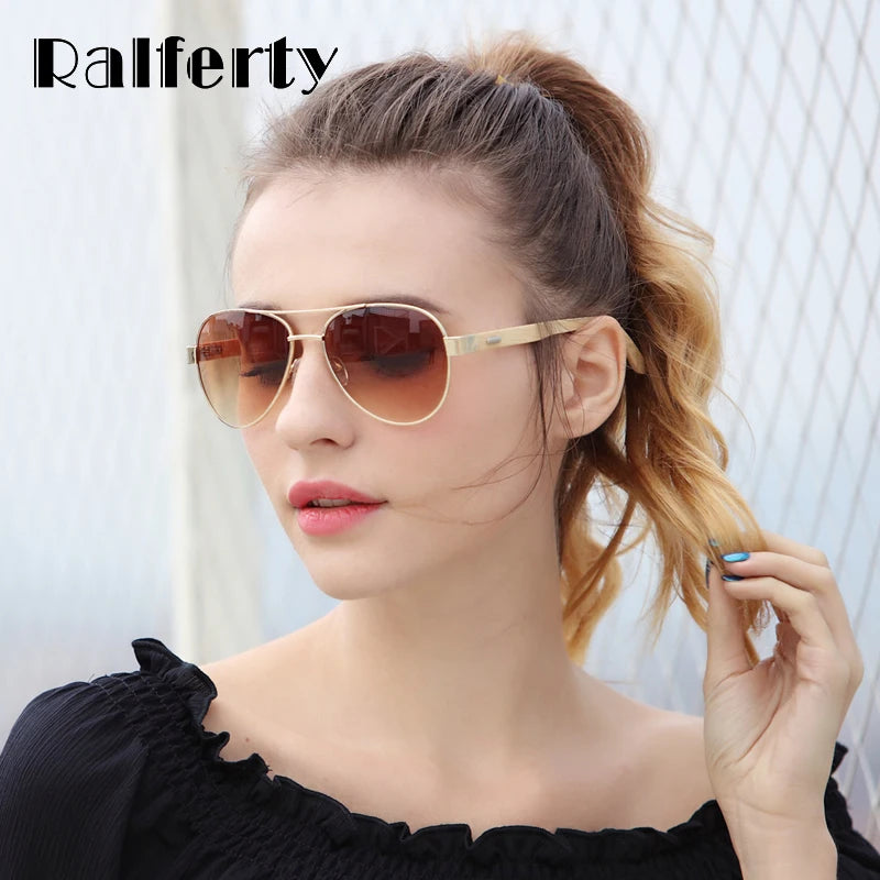 Vintage Pilot Wood Sunglasses Men Women UV400 Gradient Sun Glasses Driver Sport Eyewear Original Bamboo Sunglass K1510