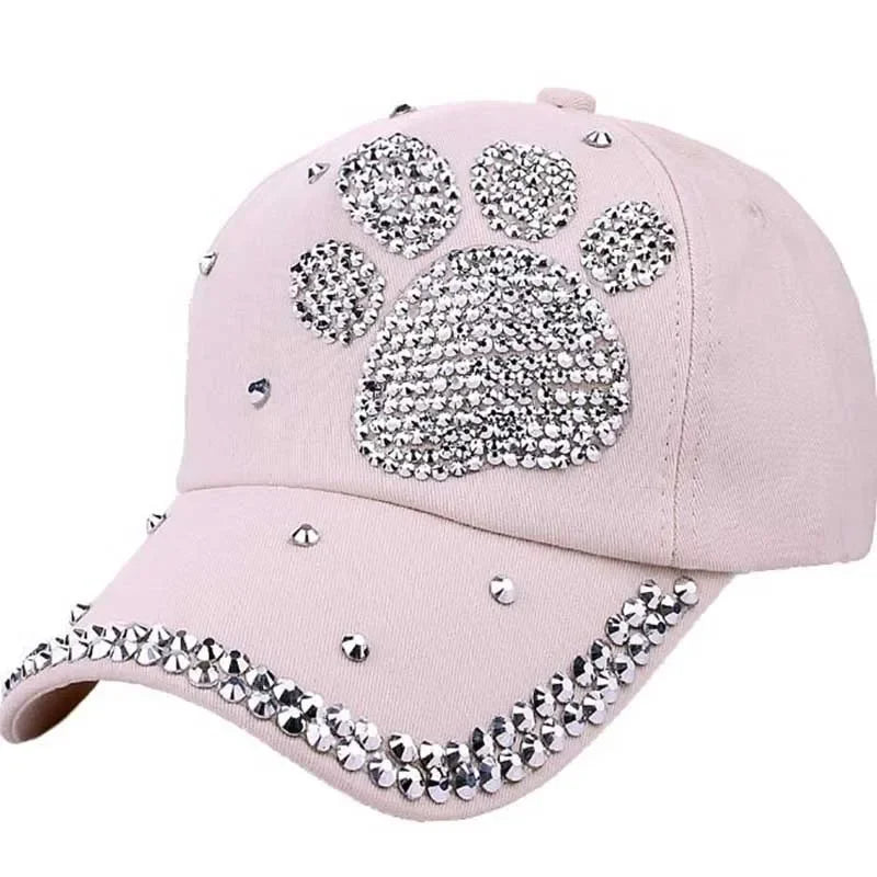 Footprints Printed Luxury Woman Caps Y2K Leisure Hip-Pop Rhinestone Hat Fashion Parent-Child Baseball Cap Outdoor Sports Cap