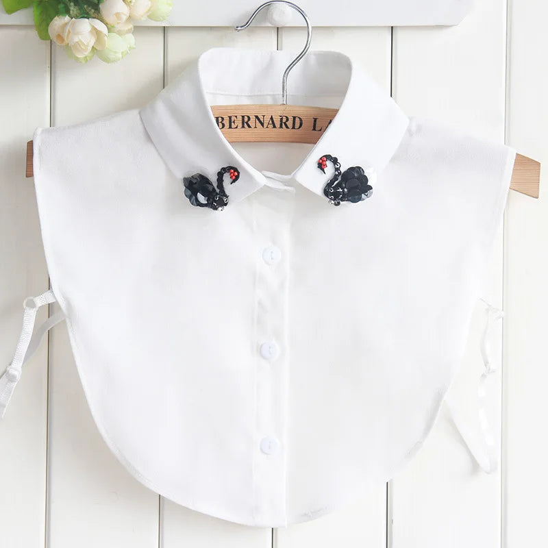 Women Stand Ruffle Fake Collar Shirt Accessories Cotton Kraagje Nep Dames Cravats Necktie Dickey Tunika Detachable Collars