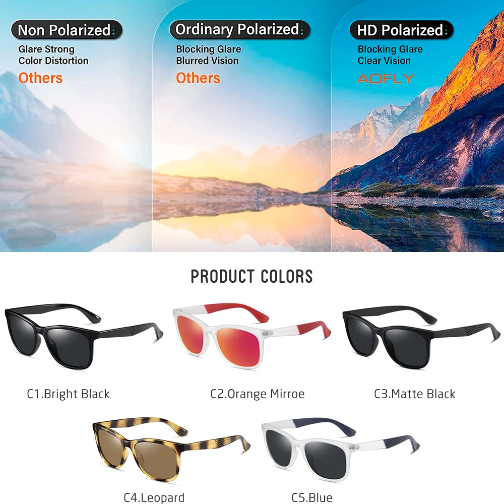 Anti-Glare Driving Polarized Sunglasses Men Square Ultralight Mirror Sun Glasses Women Trendy Goggles Male Zonnebril Dames