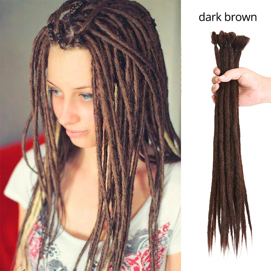 10/20 Strands Handmade Dreadlocks Hair Extensions 20"Black Reggae Synthetic Crochet Braiding Hair for Afro Women and Men