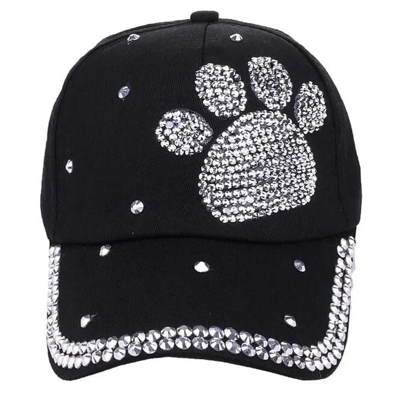 Footprints Printed Luxury Woman Caps Y2K Leisure Hip-Pop Rhinestone Hat Fashion Parent-Child Baseball Cap Outdoor Sports Cap