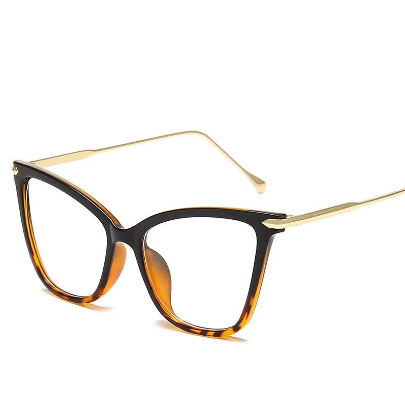 Ladies Cat Glasses Frames Women Sexy Oversized Metal Frame Brand Designer Optical Glasses Fashion Computer Office Glasses