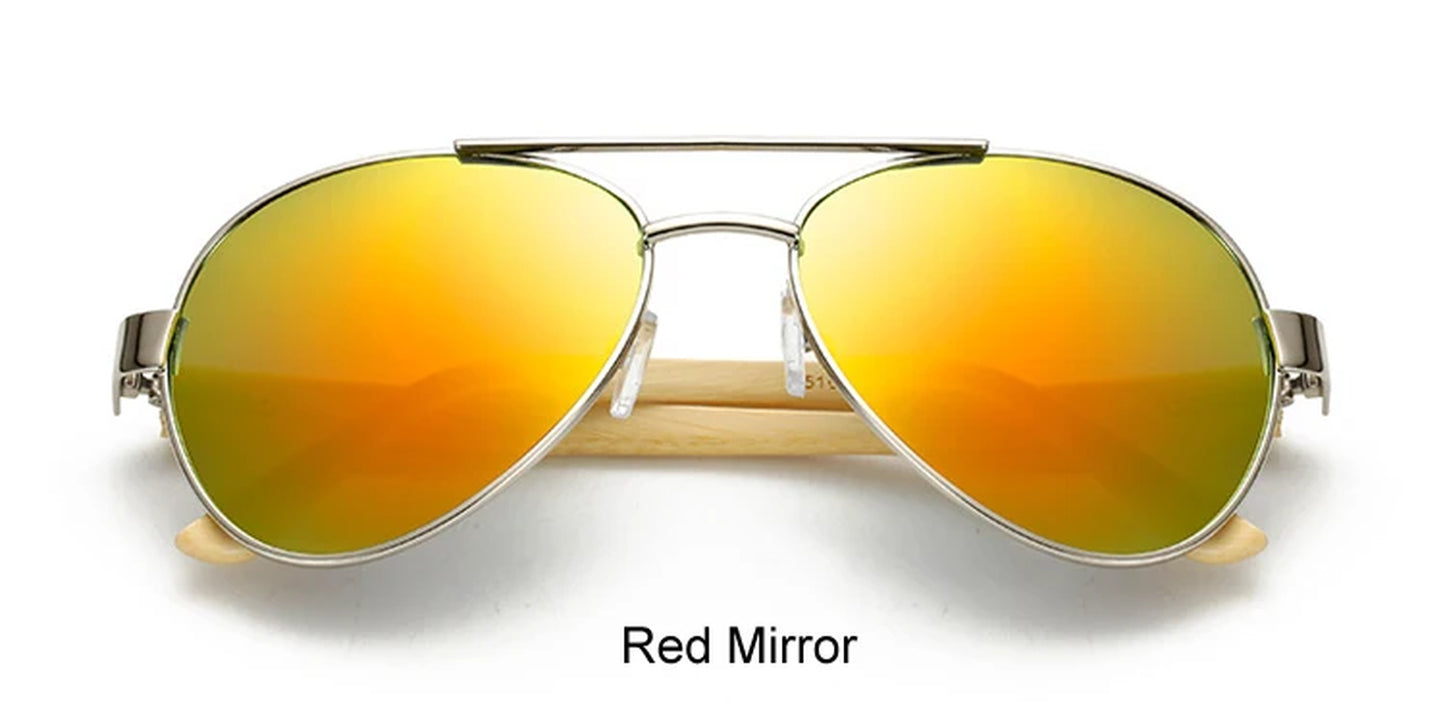 Vintage Pilot Wood Sunglasses Men Women UV400 Gradient Sun Glasses Driver Sport Eyewear Original Bamboo Sunglass K1510