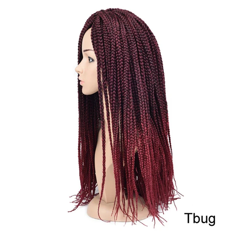 Synthetic Box Braids Crochet Braids Hair Medium 3X Twist 24Inches Pre-Looped Ombre Color Braiding Hair Extensions for Women