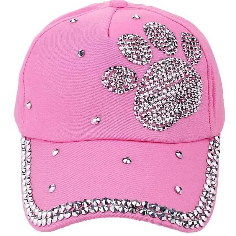 Footprints Printed Luxury Woman Caps Y2K Leisure Hip-Pop Rhinestone Hat Fashion Parent-Child Baseball Cap Outdoor Sports Cap