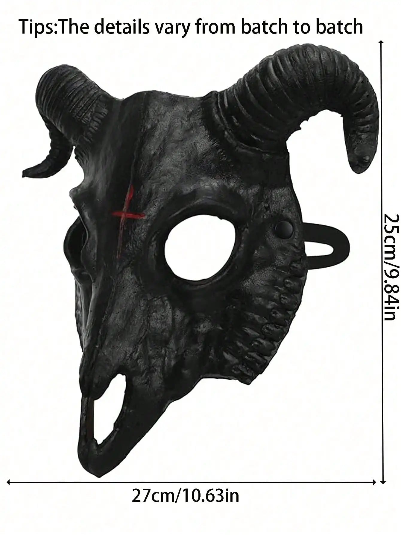 1Pc-Halloween Gothic Goat Head Skull Mask Ram Horns Animal Skull Costume Mask Demon Devil Evil Mask Cosplay Halloween Decor Prop