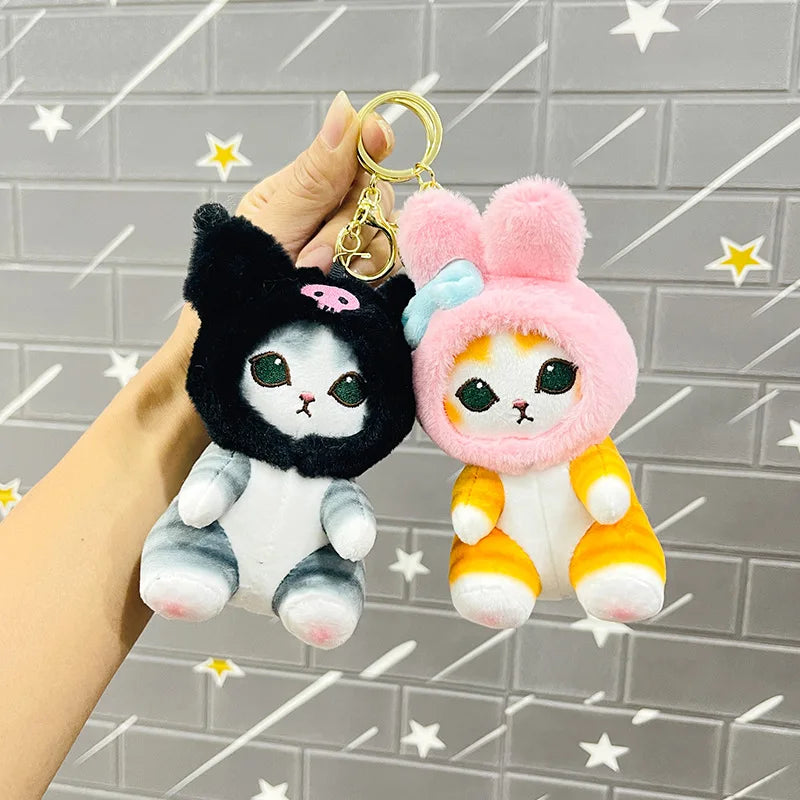 New Shark Cat Mofusand Cute Animal Plushies Pendant Keychain Mini Kawaii Doll Gift Toys for Children