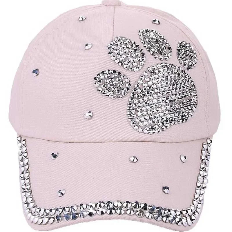 Footprints Printed Luxury Woman Caps Y2K Leisure Hip-Pop Rhinestone Hat Fashion Parent-Child Baseball Cap Outdoor Sports Cap