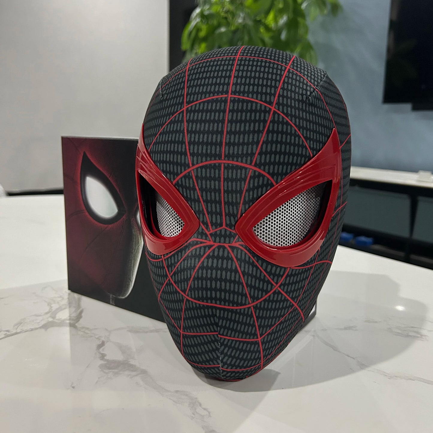 Mascara Spiderman Headgear Mask Cosplay Moving Eyes Mask Spider Man 1:1 Elastic Toys Adults Kids Gift ﻿