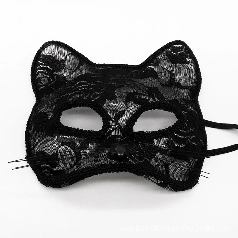 Halloween Cosplay Fox Mask Lace Sexy Eye Mask Animal Mask Half Face Erotic Lace Cat Mask Women Sexy Toys for Couple Eyes Mask