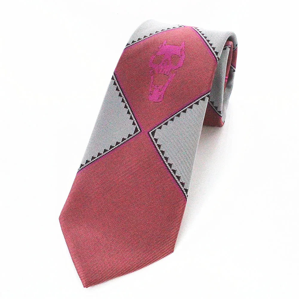 Japanese Anime Jojo Bizarre Adventure Cosplay Tie KILLER QUEEN Heavens Door Kira Yoshikage Props Skull Jacquard Neck Tie