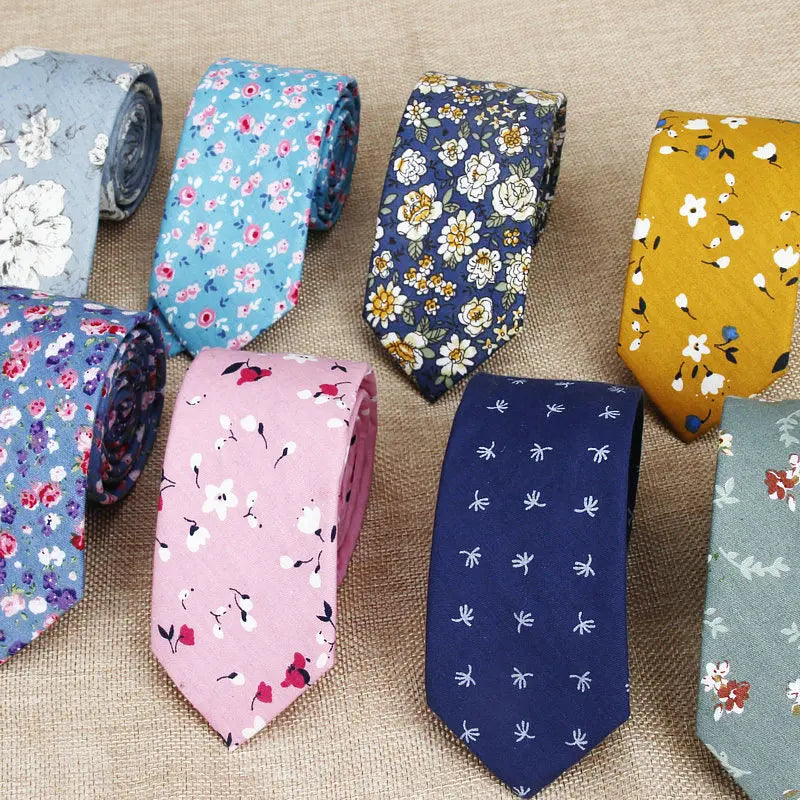 Hot New Sell Cotton Men'S Colourful Casual Tie for Man Ties Narrow Kids Necktie Slim Skinny Cravate Narrow Thick Neckties 6Cm