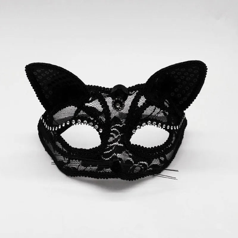 Halloween Cosplay Fox Mask Lace Sexy Eye Mask Animal Mask Half Face Erotic Lace Cat Mask Women Sexy Toys for Couple Eyes Mask