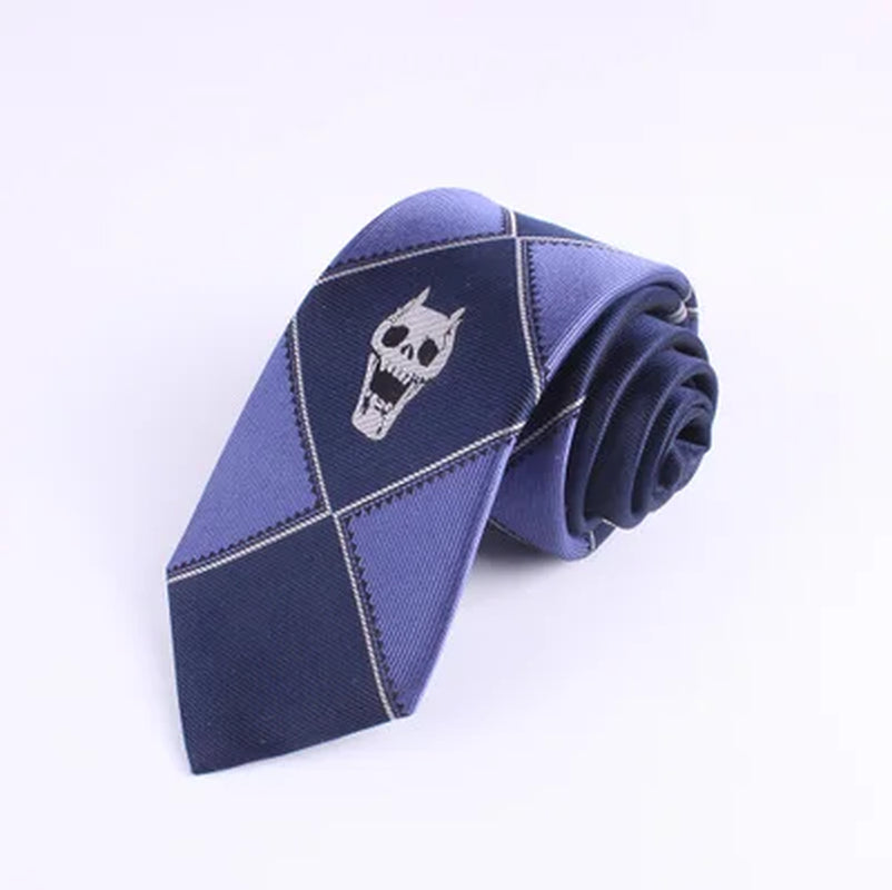 Japanese Anime Jojo Bizarre Adventure Cosplay Tie KILLER QUEEN Heavens Door Kira Yoshikage Props Skull Jacquard Neck Tie