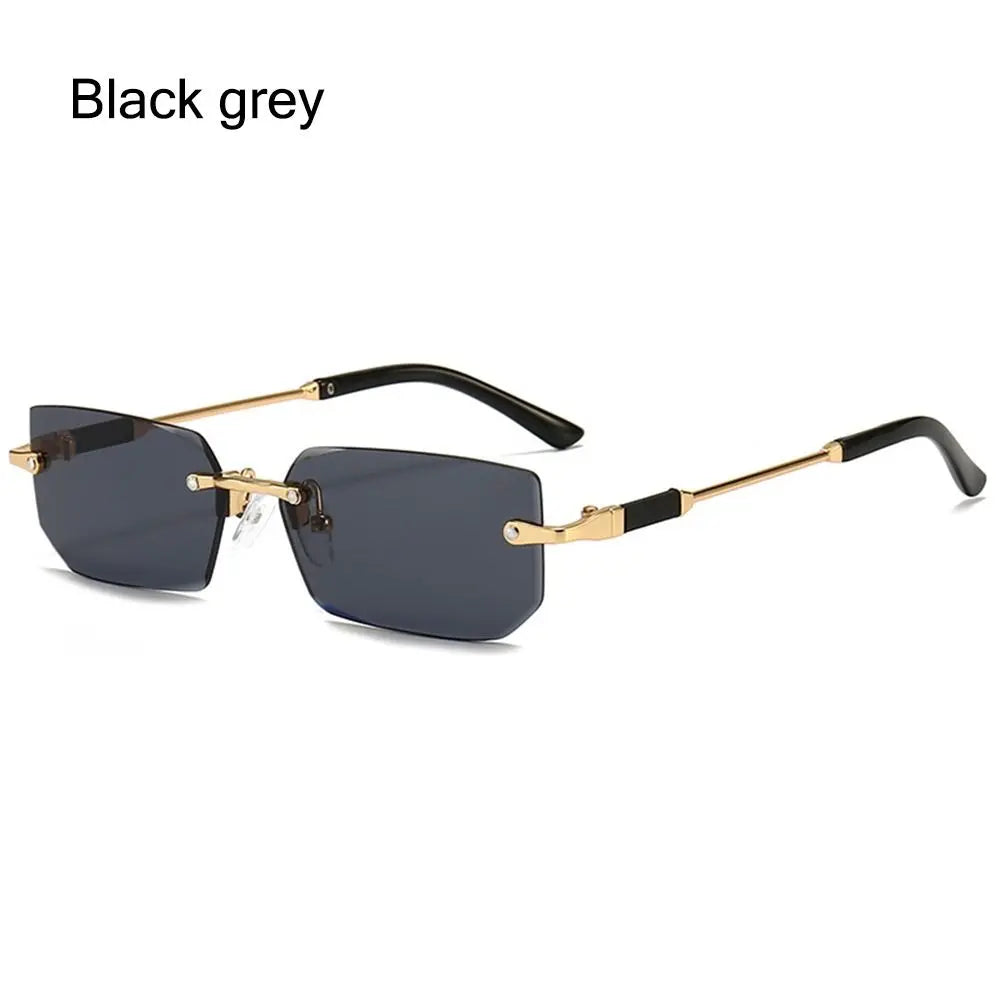 UV400 Rimless Rectangle Sunglasses Fashion Y2K Frameless Sun Glasses Shades for Women & Men