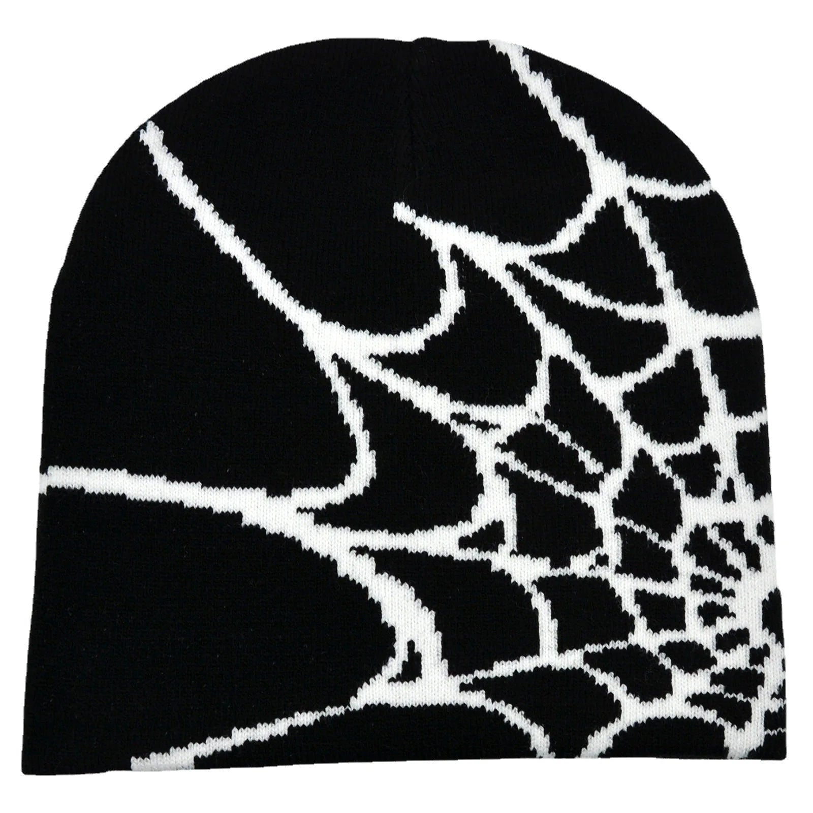 Gothic Spider Pattern Wool Knitted Hat Y2K Women Men Beanie Winter Warm Beanies Men Grunge Hip Hop Casual Skullies Outdoor