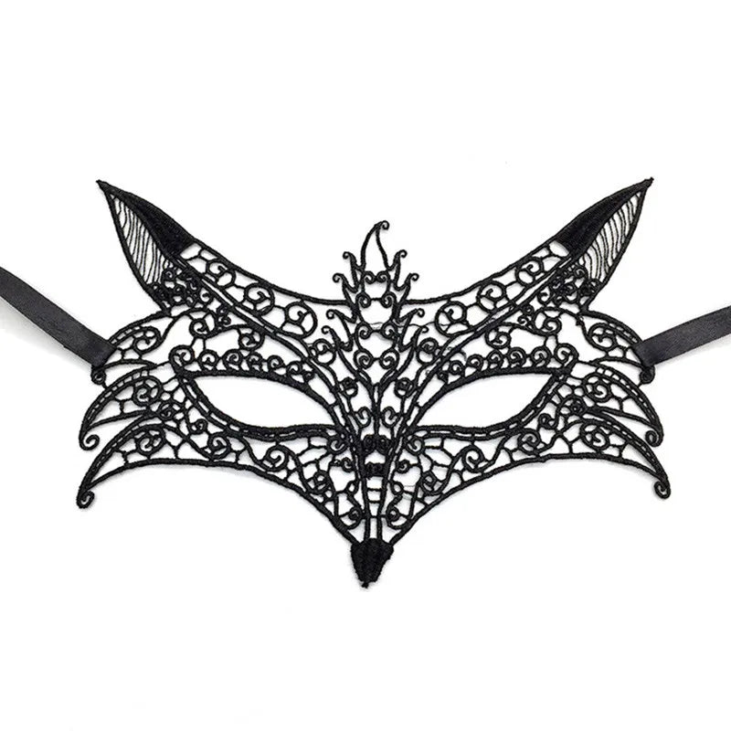 Halloween Cosplay Fox Mask Lace Sexy Eye Mask Animal Mask Half Face Erotic Lace Cat Mask Women Sexy Toys for Couple Eyes Mask