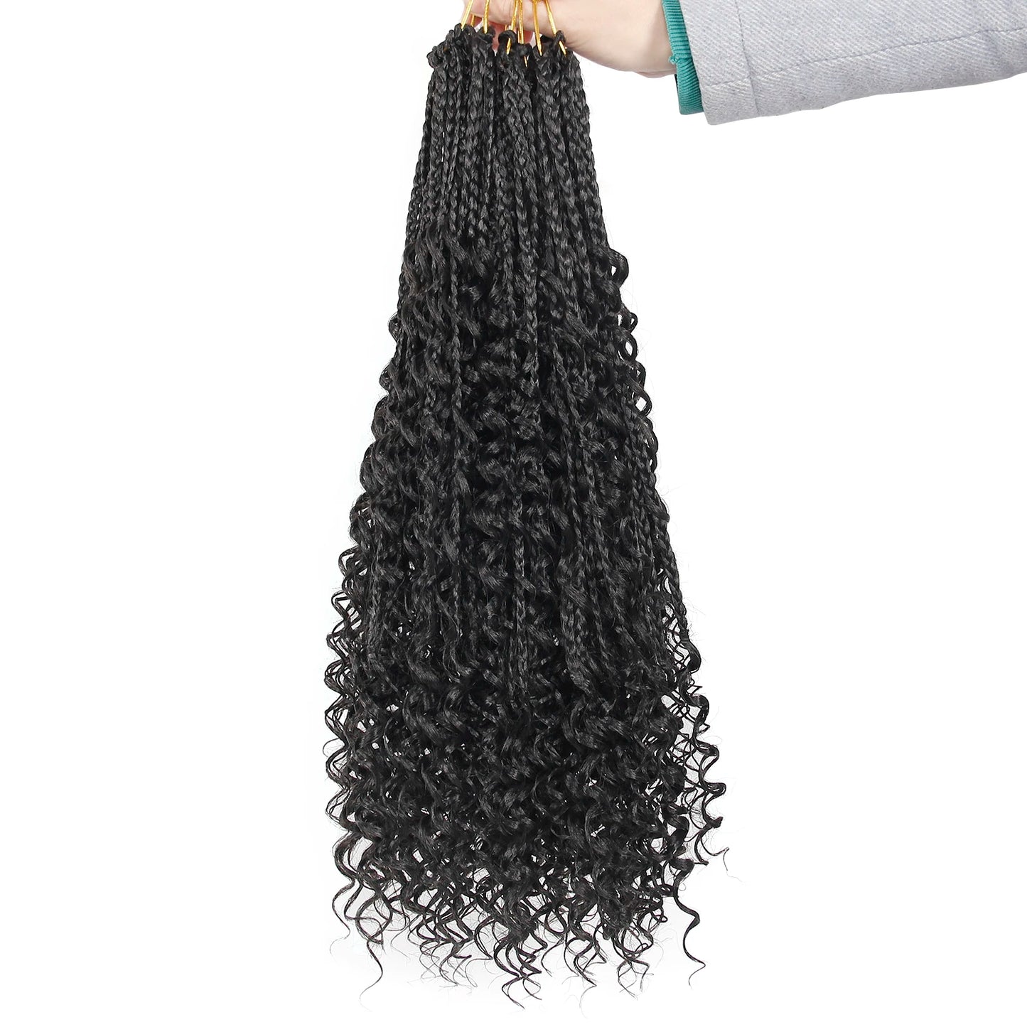 Goddess Box Braids Crochet Hair with Curly End Bohemian Box Braiding Hair Extensions 14 22 Inches Ombre Braiding Hair