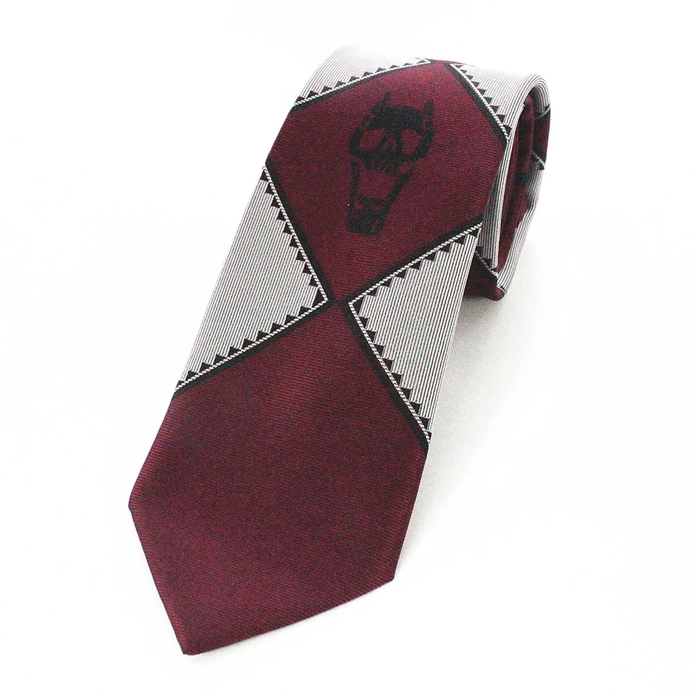 Japanese Anime Jojo Bizarre Adventure Cosplay Tie KILLER QUEEN Heavens Door Kira Yoshikage Props Skull Jacquard Neck Tie