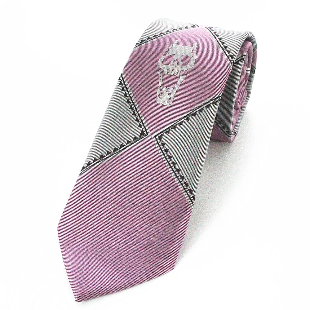 Japanese Anime Jojo Bizarre Adventure Cosplay Tie KILLER QUEEN Heavens Door Kira Yoshikage Props Skull Jacquard Neck Tie