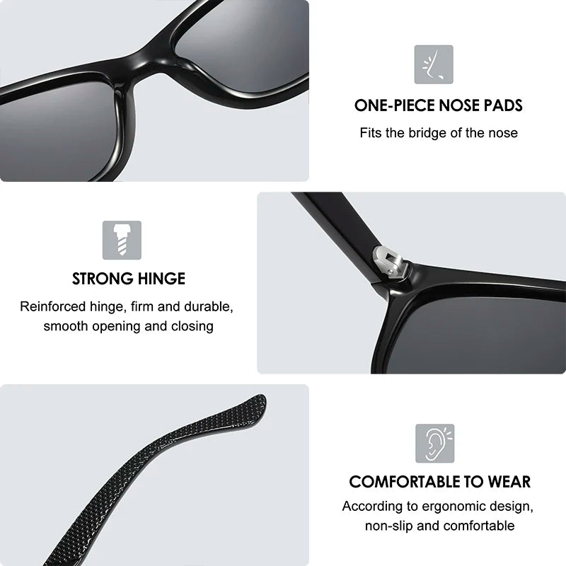 Anti-Glare Driving Polarized Sunglasses Men Square Ultralight Mirror Sun Glasses Women Trendy Goggles Male Zonnebril Dames