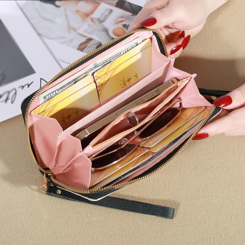 Fashion Wallets Zipper Coin Purse Lady Long Short Purses Handbags Women Clutch Cards Holder PU Leather Moneybag Billfold Wallet